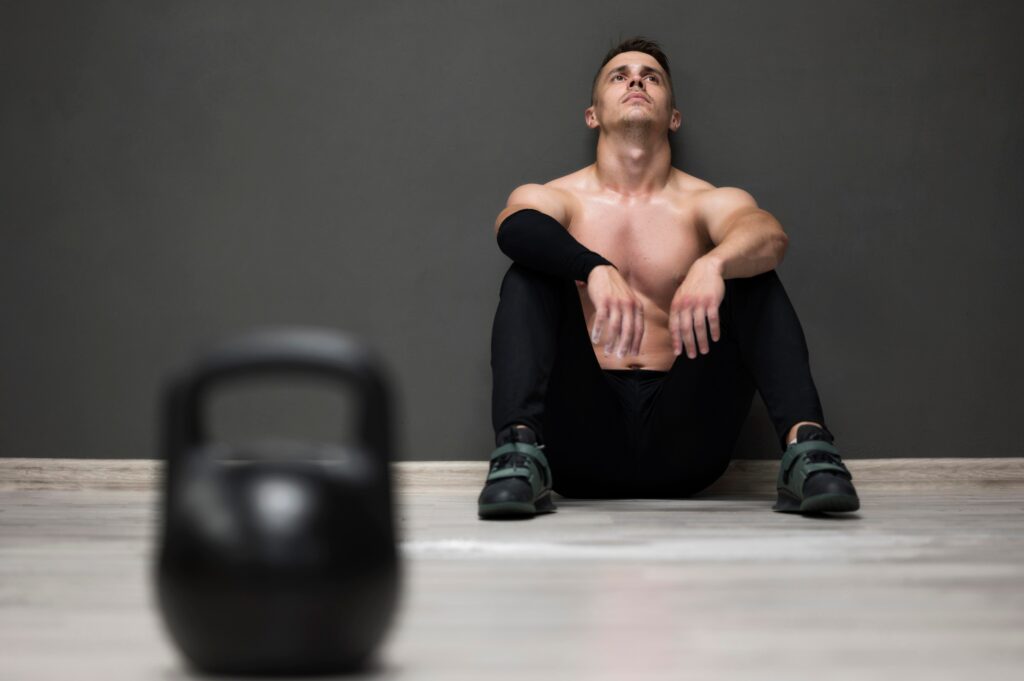 client resting during fitness in addiction recovery